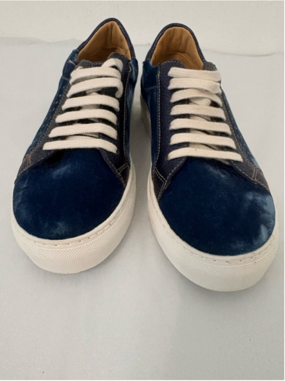 Penelope Chilvers Paradise Velvet Sneakers Sz 7.5 Indigo Blue EUC - Picture 11 of 11